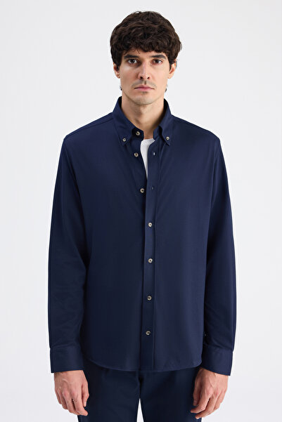 D'S Damat Πουκάμισο Ds Damat Comfort σε σκούρο μπλε Oxford