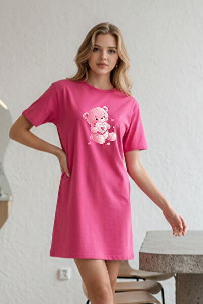 Pink Sky Γυναικείο μπλουζάκι με κοντό μανίκι και λαιμόκοψη, μεγάλο μέγεθος, ν...