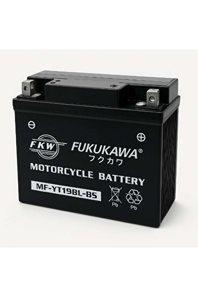 FUKUKAWA MF-YT19BL-BS Motorcycle Battery 12V 19Ah – Maintenance Free Sealed L...