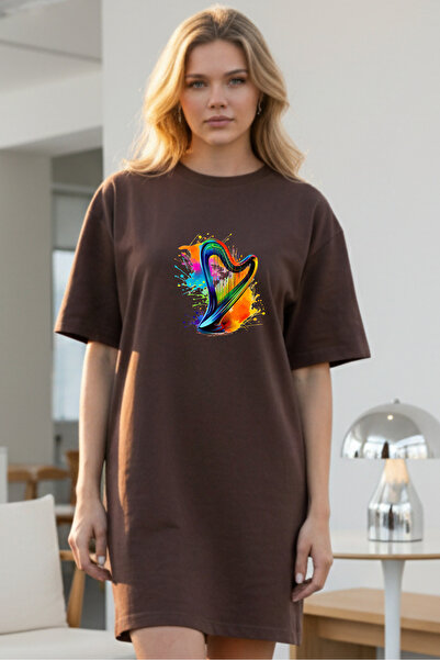 Pink Sky Γυναικείο μπλουζάκι με κοντό μανίκι και λαιμόκοψη, μεγάλο μέγεθος, ν...