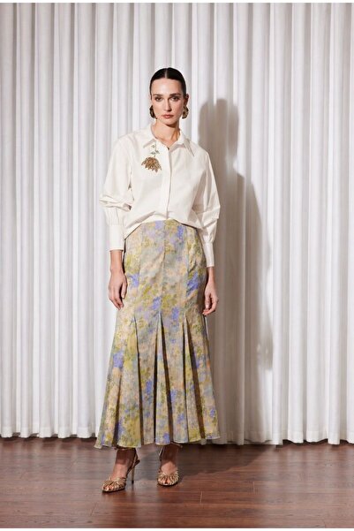 Missemramiss 5223 Πουκάμισο με Κεντημένη Πέτρα Τουλίπας σε Βιολετί Χρώμα