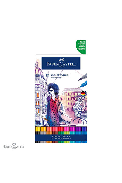Faber Castell Set de 18 markere Faber-Castell Goldfaber solubile în apă, cu v...