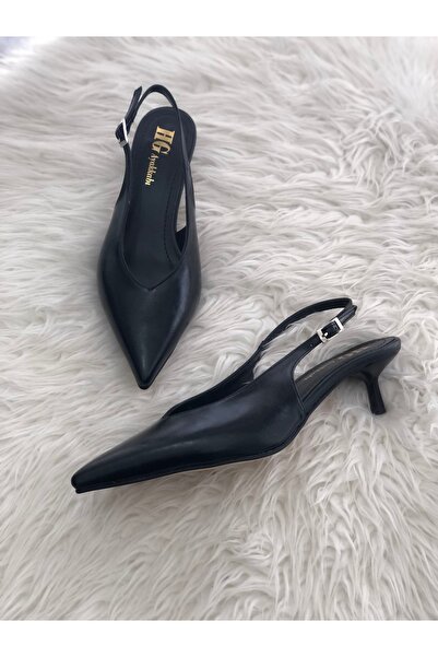 Hg Ayakkabı Jasmy Black 4 cm Short Heel Stiletto
