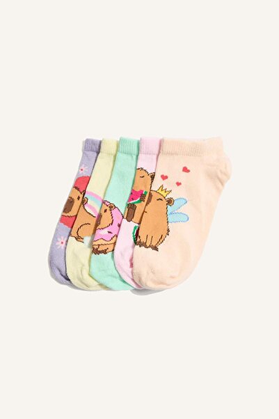 DeFacto Κάλτσες με βαμβακερά μποτάκια με σχέδια ζώων, 5 τεμάχια, για κορίτσια...