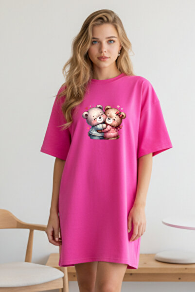 Pink Sky Γυναικείο μπλουζάκι με κοντό μανίκι και λαιμόκοψη, μεγάλο μέγεθος, ν...