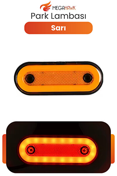 MEGAHAWK Sarı LED Yan Pozisyon Lambası 12-24V Reflektörlü Park Lambası