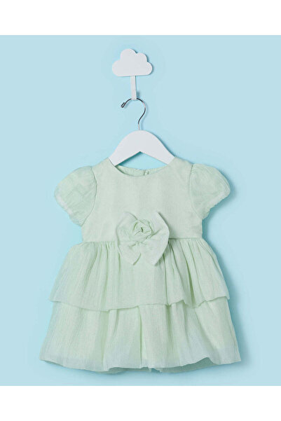 REDTAG Infant Girls Mint Bow Dress