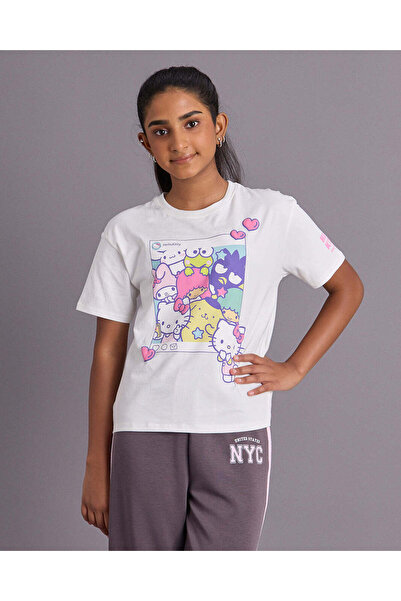 REDTAG Senior Girls White Hello Kitty And Friends T-Shirt