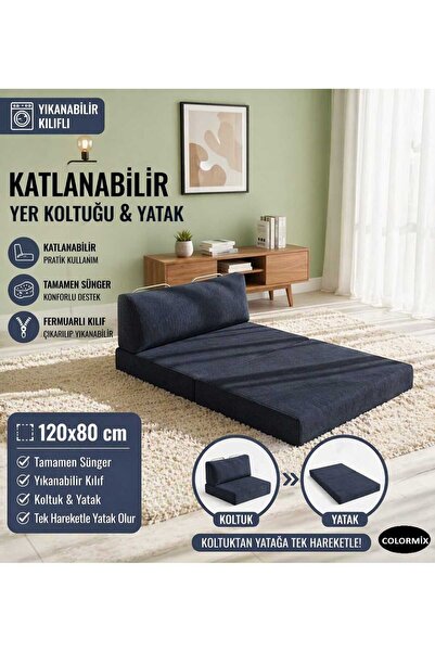 Model Concept Tamamen Sünger Katlanabilir Yer Yatağı Yıkanabilir Fermuarlı Kı...