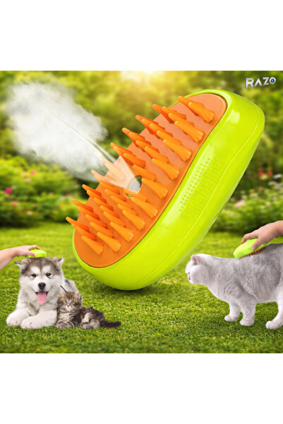 Razo Βούρτσα κατοικίδιων 3 σε 1, με σπρέι και μασάζ, για γάτες, σκύλους, επαν...