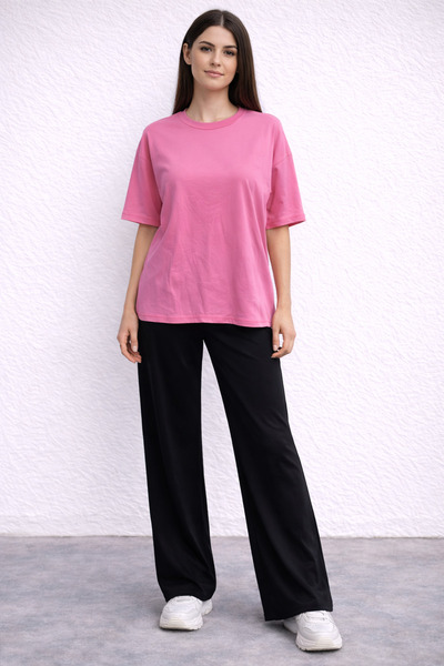 ZAVIXO -FEMEIE Set de 2 piese oversize minimaliste pentru femei, 100% bumbac,...