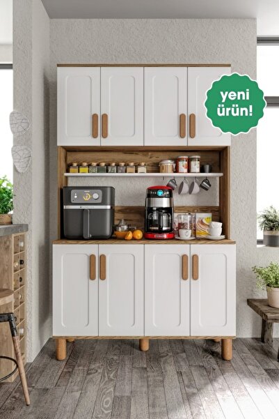 mapahomeliving Flora FLR8120 Bohem Kahve Köşesi 8 Kapaklı MDF Mebran Kapaklı ...