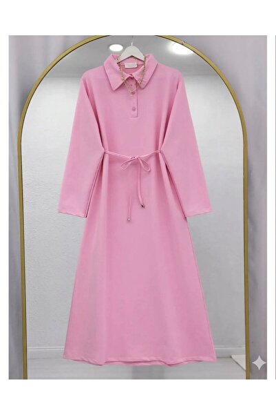 modasindoma Women's Polo Collar Lace-Up Dress