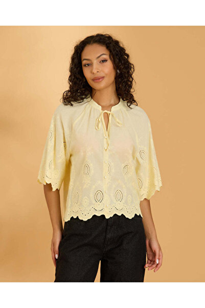 REDTAG Women Yellow Embellished Blouse