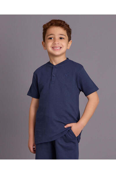 REDTAG Boys Navy Plain Polo Shirt