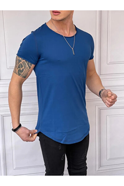 MODEFENDİ Slim Fit Oval Cut Cotton Basic T-Shirt