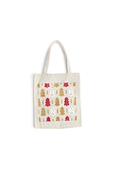 Intelli Sacosa bumbac pentru cumparaturi cu manere lungi, Winter Pattern, 38×...