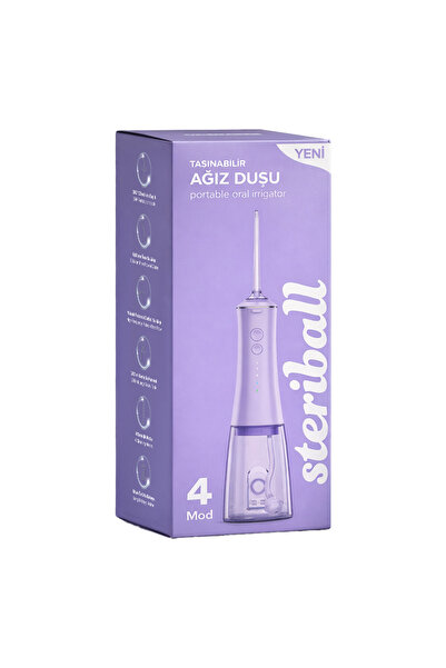 Steriball Oral Irrigator Ağız Duşu Lila - 4 Temizlik Modu; 360 ° Dönebilen Ba...