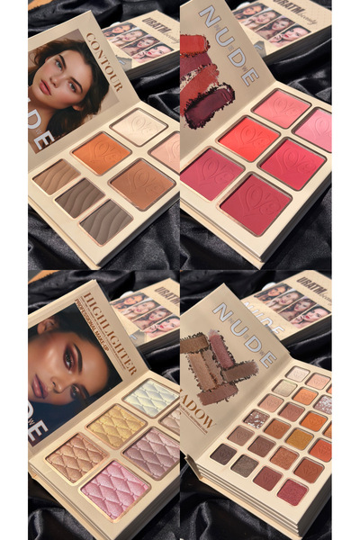 NUDE Eyeshadow Paleti makyaj kitabı Mat Simli Işıltılı Pigmentli Makyaj Seti