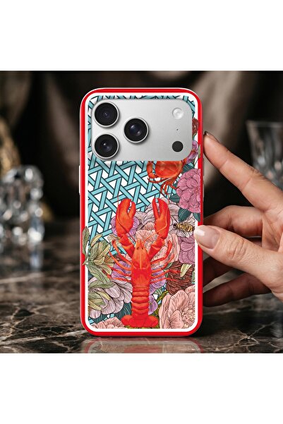 VİTELLİ iPhone 17 Pro Max Uyumlu Hazeran Lobster & Crab Telefon Kılıfı