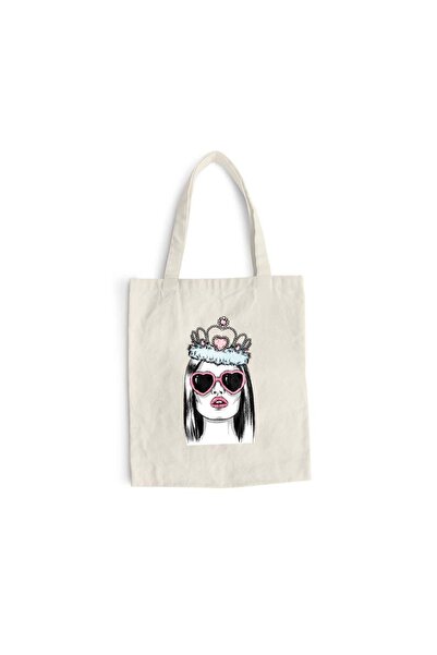 Intelli Sacosa bumbac pentru cumparaturi cu manere lungi, Princess, 38×42 cm,...