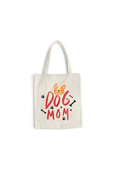 Intelli Cotton shopping bag with long handles, Dog Mom, 38×42 cm, VA69