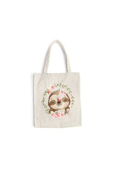 Intelli Cotton shopping bag with long handles, Sloth, 38×42 cm, VA139