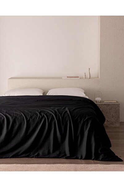 Madame Coco Ciel King Size Bettbezug aus 100% Baumwollsatin - Schwarz