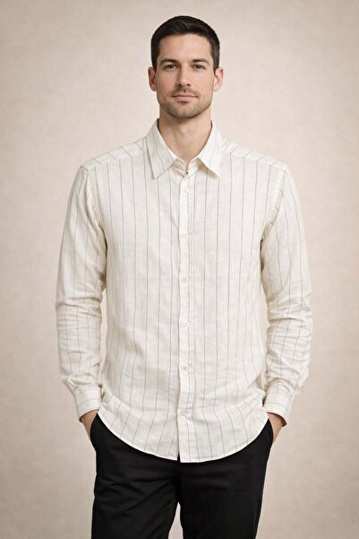 Manche Ανδρικό πουκάμισο 12-9774 λευκό