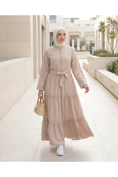 Verona-Gulf Layered Dress with Belt