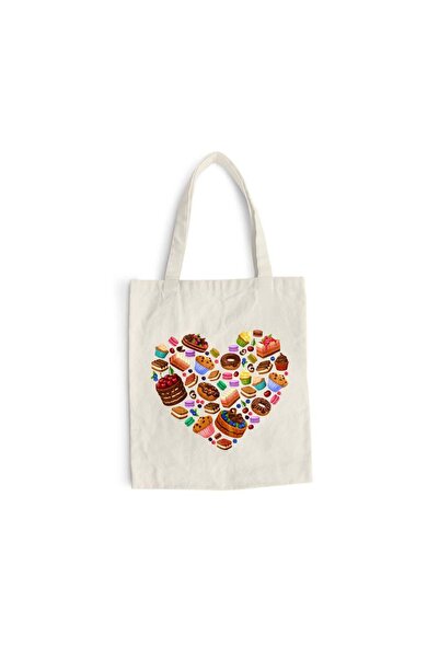 Intelli Cotton shopping bag with long handles, Sweetness Heart, 38×42 cm, VA12