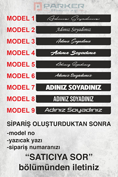 Parker Otomotiv A.Ş Motor Plakalık İsimli Kişiye Özel Parlak Takmatik