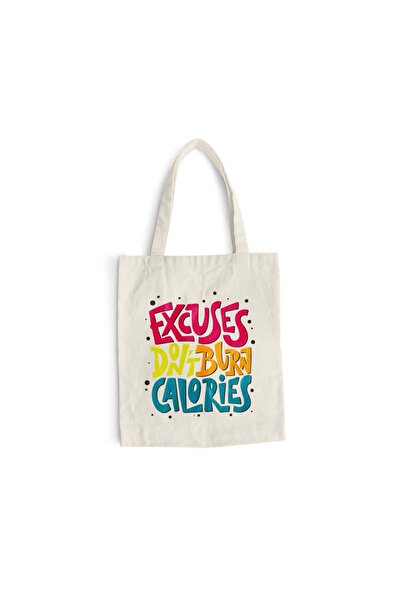 Intelli Sacosa bumbac pentru cumparaturi cu manere lungi, Excuses don`t burn ...