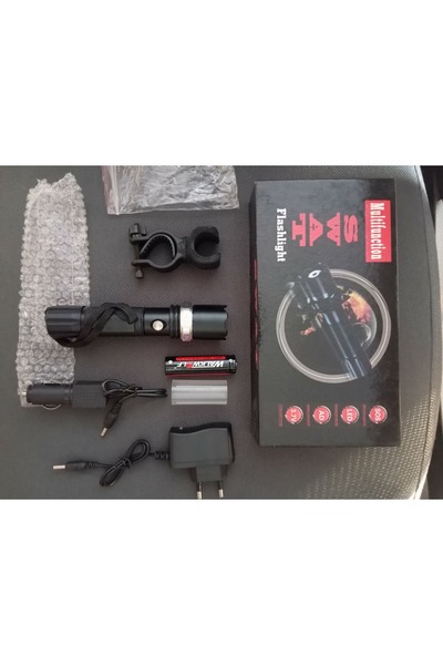Swat Swatt Şarjlı Polis Feneri El Feneri Işıldak 600 Lümen Güçlü Fener