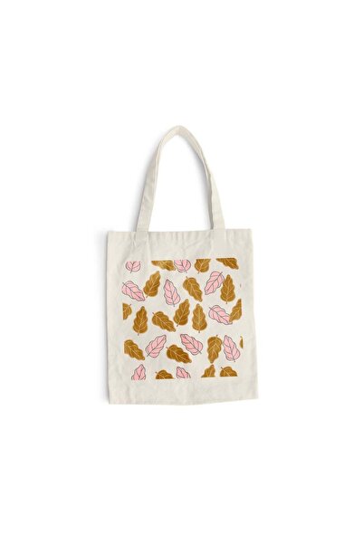 Intelli Cotton shopping bag with long handles, Leaf Colorful, 38×42 cm, VA60