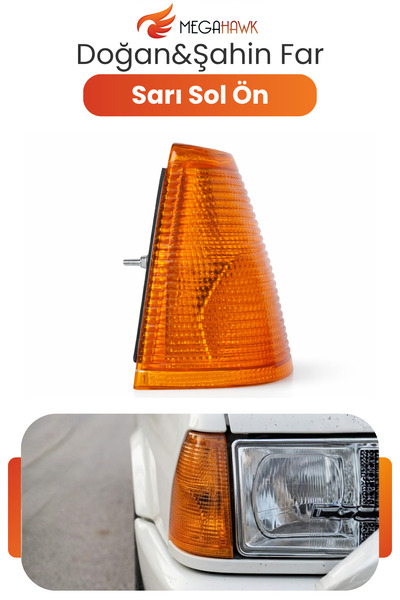 MEGAHAWK Doğan Şahin Ön Sinyal Lambası Sol Sarı Cam LED Uyumlu Köşe Sinyal Farı