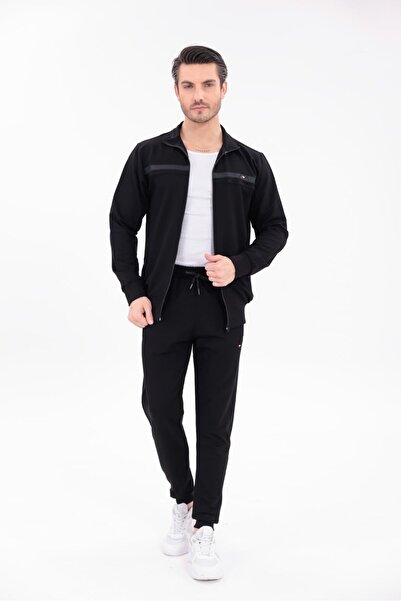 Cramp Spor Σετ αθλητικής φόρμας Black Noir Line με φερμουάρ χωρίς κουκούλα κα...