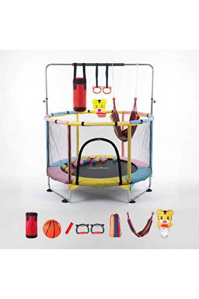 LUDIRO Trambulinǎ 6-in-1 pentru Copii cu Plasǎ de Protecție, Arcuri de Otel, ...