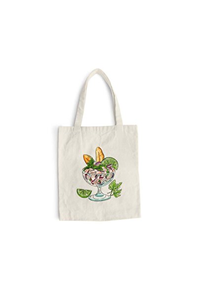 Intelli Cotton shopping bag with long handles, Salad, 38×42 cm, VA90