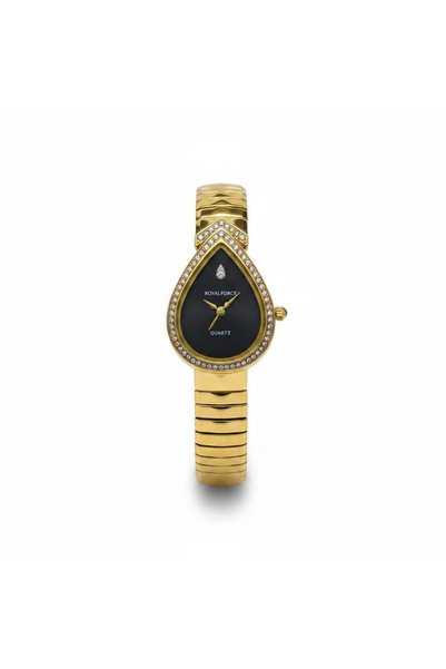 royal force LUMINARA RF014L Women’s Luxury Quartz Watch Gold Strap Teardrop Dial Crystal Stone Elegant Ladies Wristwatch
