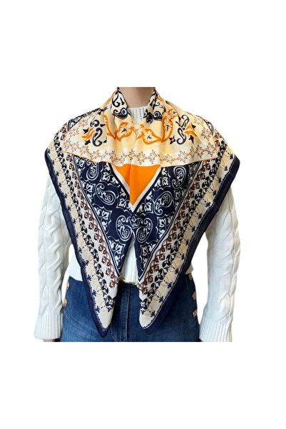 BYYEŞO Σάλι με έθνικ σχέδιο 90*90 Πορτοκαλί