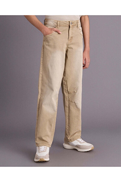 REDTAG Senior Boys Beige Baggy Fit Casual Trouser