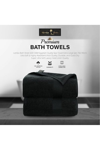 Siesta Home Siesta Zen Jumbo Bath Towel 600GSM 100% Cotton 70x140cm
