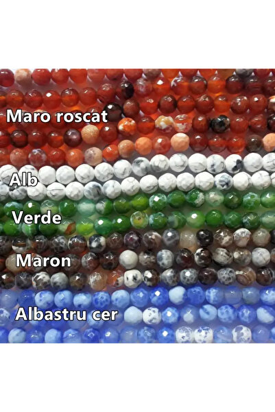 GemSale Mărgele agat 8mm fațetate 37cm~46buc-albastru cer