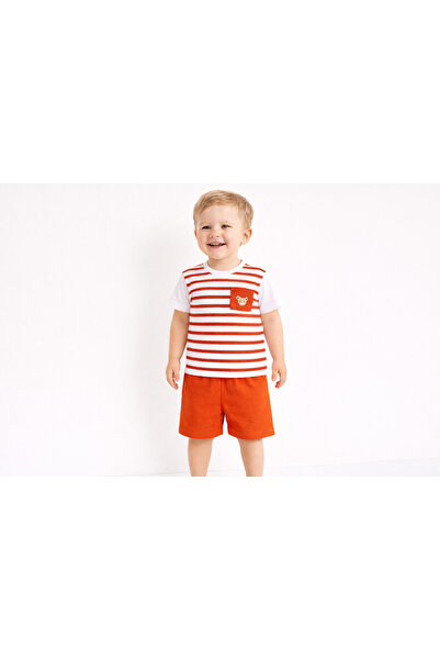 ŞFH Store Boy's Shorts Set Striped Cotton Summer Wear 2-4 Years Old