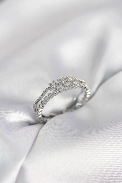 Generic Brand Özssa Silver Color Minimal Star Model Women's Ring
