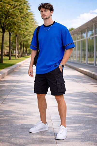 ALEXANDERGARDI Βασικό T-Shirt με λεπτομέρεια ρίγας και γιακά σε αντίθεση