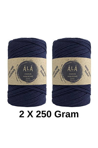 aladepo قطعتان من خيط مكراميه قطني 2 مم، خيط مكراميه للحقائب 250 جرام، 2 × 25...