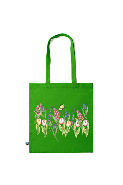 Intelli ® Eco-friendly Cotton shopping bag with long handles, Flowers - Butte...