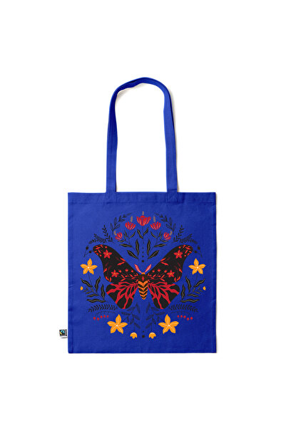 Intelli ® Eco-friendly Cotton shopping bag with long handles, Butterfly with ...